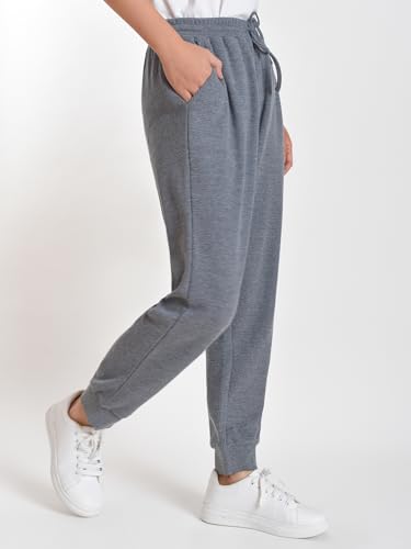 Latuza Women's Petite Lounge Pants Waffle Knit Joggers2