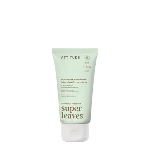 ATTITUDE Pregnancy Stretch Mark Prevention Oil, EWG Verified, Dermatologically Tested, Plant and Mineral-Based, Vegan Maternity Products, Argan Oil, 5 Fl Oz