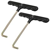 Unlorspy 2Pcs Trampoline Spring Puller Tool T-Shape Hook, Trampoline Hook Tool Trampoline Accessories for Installation of Jumping Bed Springs