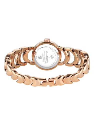 Image of Fastrack Vyb Bliss with Quartz Analog Navy Blue Dial Rose Gold Alloy Strap Watch for Girls - FV60131WM01W