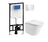 inodoro suspendido roca inspira square Compuesto por Pack completo. Color disponible: blanco brillo. Inodoro con sistema de descarga rimless.