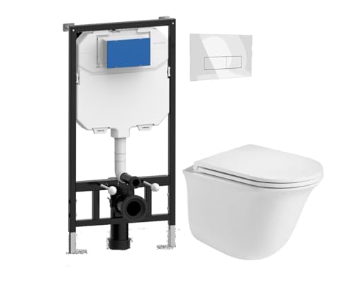 Kit Inodoro Suspendido ARQUITEC+ESTRUCTURA MAGINA+PULSADOR ANETO