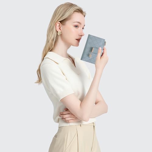 Image of SENDEFN Wallets for Women Leather RFID Blocking Credit Card Case Holder Purse Zipper Pocket with ID Window