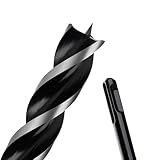 1' x 12' Auger Drill Bit with SDS Plus Shank for Wood,Tri Flute Ship Auger Long Drill Bit for Soft and Hard Wood,Tree Stump,Plastic,Drywall and Composite Materials