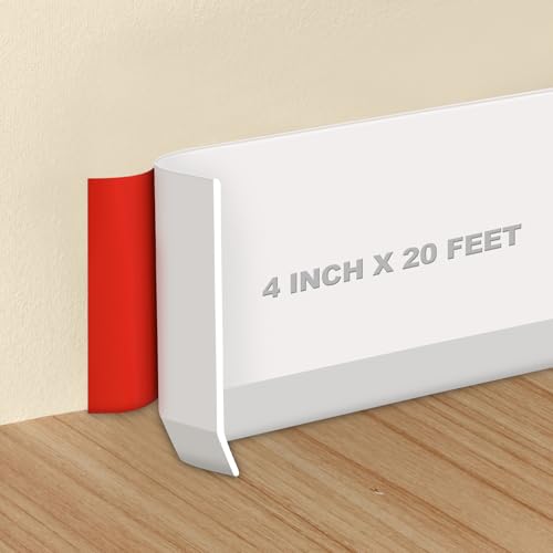 Storystore Wall Baseboard Trim 4 Inch x 20 Feet, Flexible Se...
