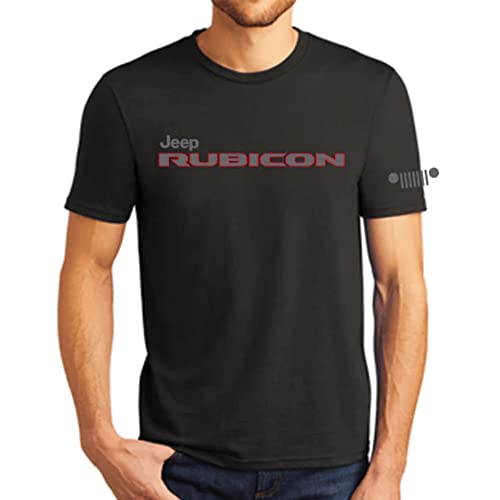 Jeep Mens Wrangler Rubicon Off Road Enthusiast T-Shirt Heather Black Triblend (Large)