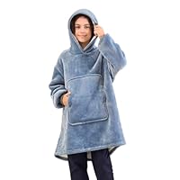 Ceruwum Gamer Hoodies for Boys, Kids Hooded Sweatshirt, Oversized Hoodie Blanket for Teens (Aqua Blue, 14 Years)