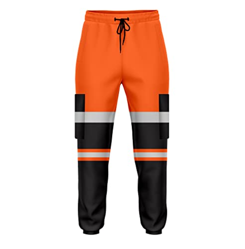 Tendance babz Hommes Haute visibilité Joggers Deux Tons Bande réfléchissante