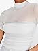 ANRABESS Womens Summer Sexy Mock Turtle Neck Short Sleeve Tops Sheer Mesh Shirts Slim Blouse Trendy Ruched Going Out Outfits White-L