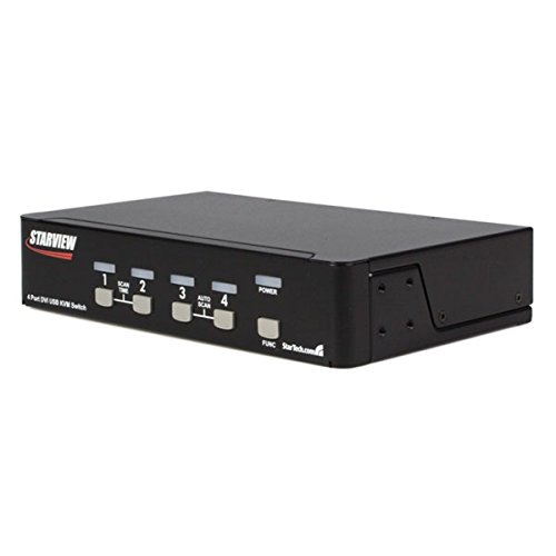 StarTech.com 4 Port StarView DVI USB KVM Switch with Audio   Periférico de Entrada (Negro, USB, USB, Alámbrico, 1920 x 1440 Pixeles, DC 9V)