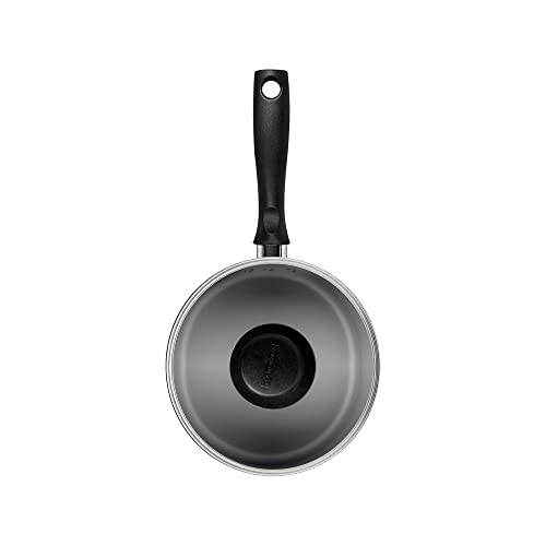 Tramontina 20262/618 Single-Handed Pot, Sauce Pan, Trim, 7.1 Inches (18 Cm), Aluminum, Non-Stick, Fluorine Coating, Glass Lid, Lightweight, Non-Stick, Dishwasher Safe, For Gas Stoves Only, Gray #TOP5