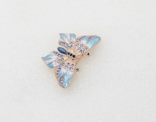 Image of Gorgeous Rhinestone Crystal Enamel Butterfly Pin Brooch