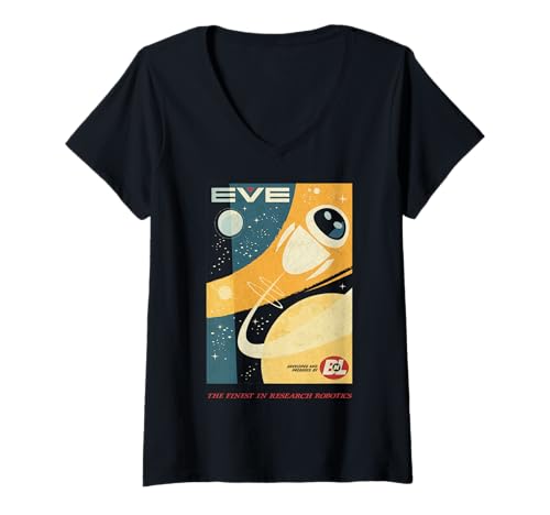 T-shirt Wall-E Eve Col V Vêtement Femme Inspiré du Film Pixar