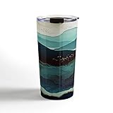 Society6 SpaceFrogDesigns Indigo Mountains Travel Mug, 20oz, Indigo Mountains
