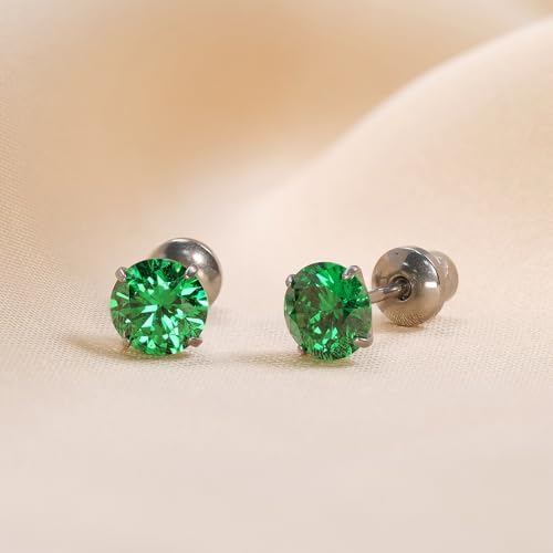 Hypoallergenic Titanium CZ Screw Back Studs Earrings for Women Men by TitanHeart - Used condition - Image 5
