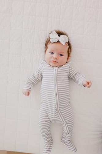Image of Copper Pearl Baby Zip-Up Footie Pajamas - Soft Stretchy Sleep and Play Footies for Boys and Girls