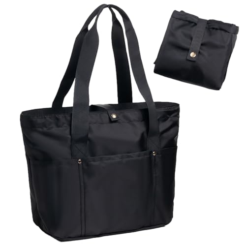 Xyvor Bolso Shopper Mujer 42x30x15 cm, Bolso Bandolera Plegable Mujer, Gran Capacidad Bandolera Casual de Múltiples Bolsillos, Impermeable, para Compras Viajes Trabajo Escolares Gimnasio