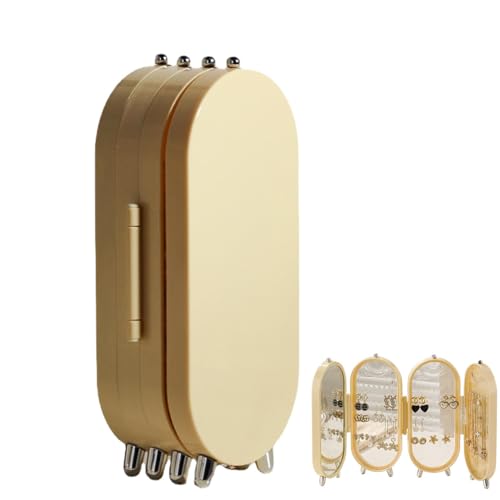 Soporte para pendientes, soporte plegable, caja de almacenamiento de joyas, caja organizadora de 4 capas, torres de joyería de gran capacidad para mujeres