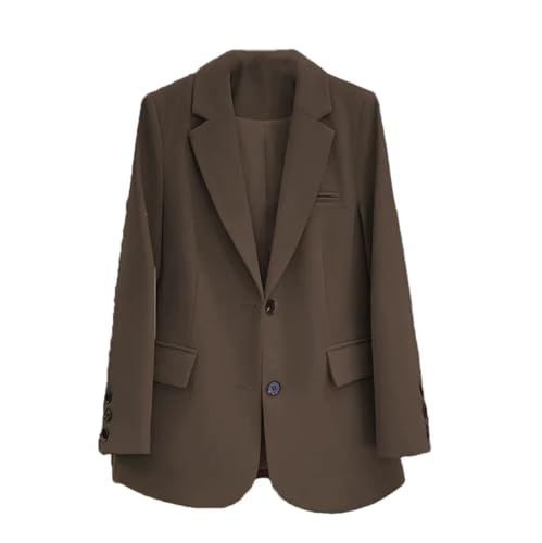 Veste d'extérieur blazer femme coupe ample style coréen chic marron