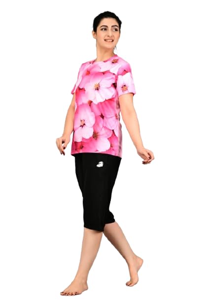 pink grapes Women's Pink Floral Swimsuit | Quick-Dry Polyester Swimwear for Beach & Pool-picture-9