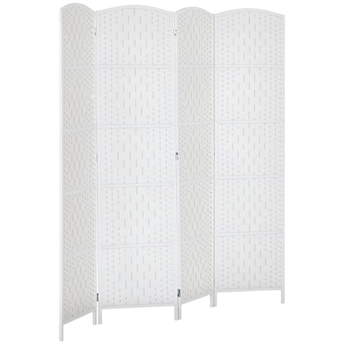 Room Divider 4 Panel, 6FT Tall Folding Privacy Screen, Freestanding
