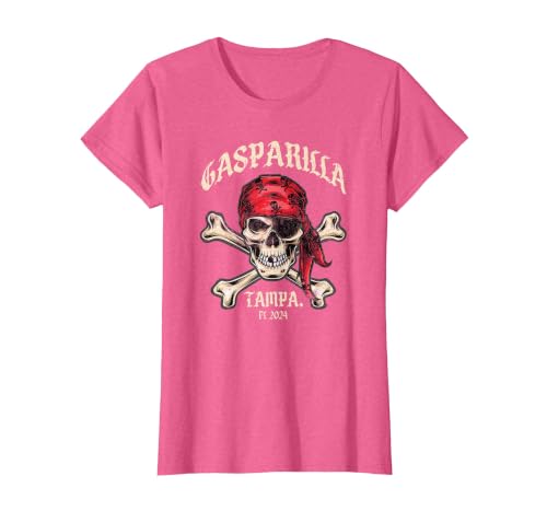 Gasparilla Pirate Fest: Tampa's Treasure of Fun T-Shirt, Women, Pink Heather, X-Small