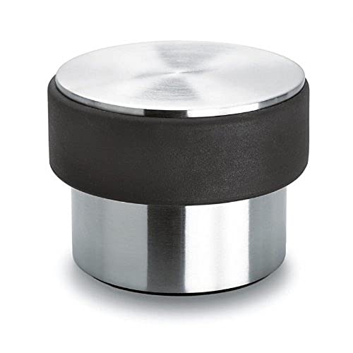 Blomus -STOP- Robuster Türstopper aus mattem Edelstahl, 2kg, mit Kratzschutz und Schutzrand aus Gummi, ideal für Zuhause und Büro, stilvolles Design (H / B / T: 7 x 9 x 9 cm, Edelstahl, 68306)