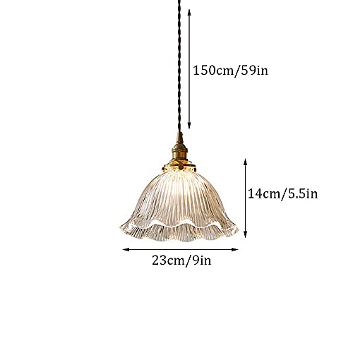 Lámpara de techo retro E14 que elimina sombras con cristal limpio 8