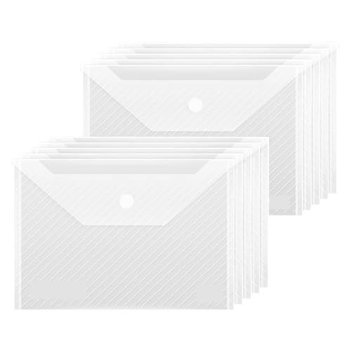 Enveloppes en plastique transparentes A4 étanches réutilisables | Lot de 30