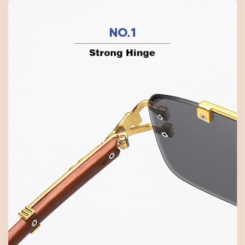 Retro Double Bridges Rimless Women Sunglasses Fashion Clear Ocean Gradient Lens Men Metal Leopard Sun Glasses UV4002