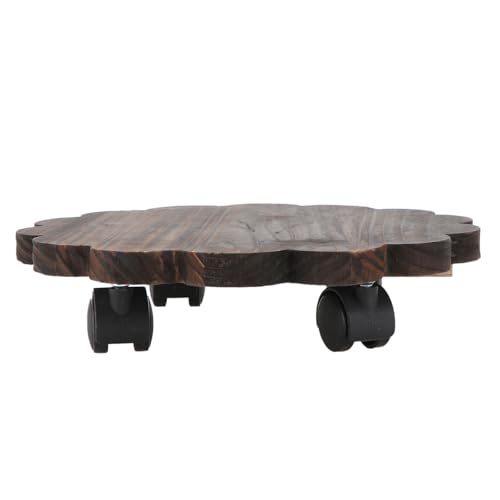 Plateau à roulettes en bois de qualité supérieure, support de pot élégant