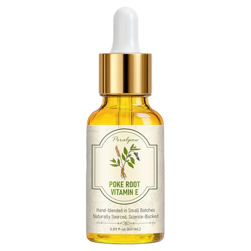 Peralpow Organic Poke Root & Castor Oil Blend | Natural Relief for Cysts Boils & Swollen Lymph Nodes | Supports Breast Tissue Joint Comfort & Healthy Lymphatic Drainage | 2.03 fl oz