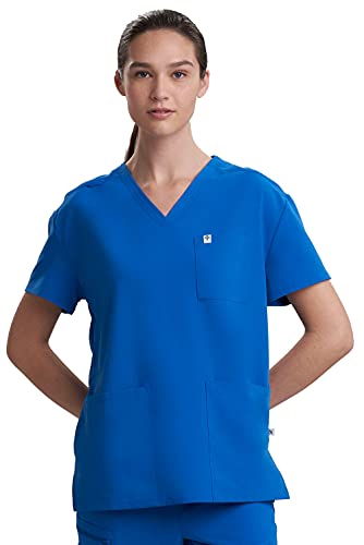 Care+Wear 3-Pocket V-Neck Scrub Tops For Women – Moisture Wicking, Ultra-Soft, Wrinkle-Resistant Medical Scrub Top With A Classic Fit (Medium, Royal Blue) #TOP4