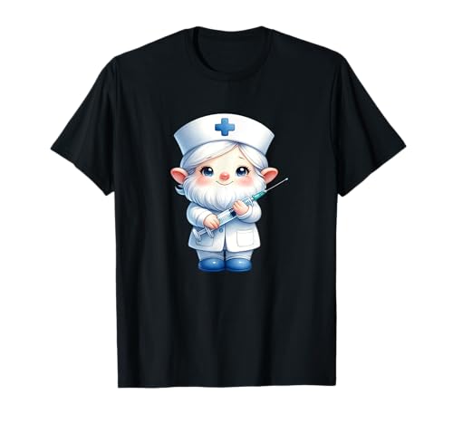 Pediatric Nurse Gnome With Syringe For Pediatrician Doctor T-Shirt