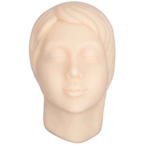 Image of Injection Training Silicone Mannequin Head - Full Soft Silicone with Bones Inside Human Face Facial Skin Practice Model Training Practice for Micro-Plastic Suture Jewelry Display Makeup