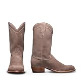 ENWIND Botas Tipo Vaquero De Ante para Hombre con Punta Puntiaguda, Botines De Tobillo Deslizables De Tacón Bajo,Gris,44 EU
