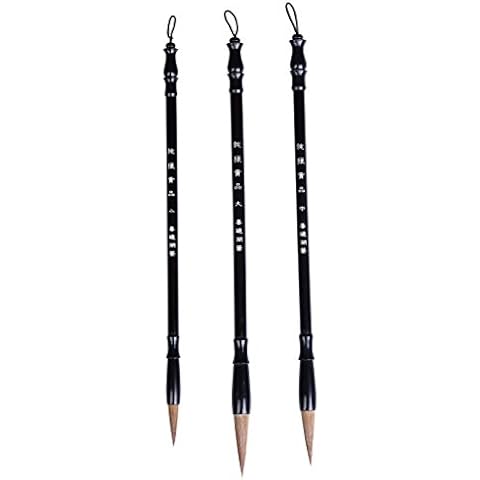 I-MART Chinese Calligraphy Brush, Writing Brush, japanese Sumi-e Drawing/Painting Brush, Maobi (Pack of 3 - Large, Medium, Small Size) Cover