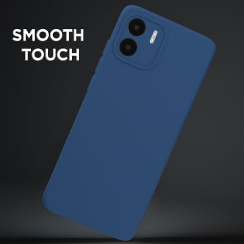 Image of Outlouders Back Cover for Redmi A1 / Redmi A2 | Camera Protection | Durable Soft Matte Silicone Bumper Case (Blue)