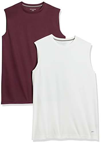 Image of Amazon Essentials Men's Gym Tank Tops, Moisture-Wicking Dry Fit Breathable Muscle Shirts, Pack of 2