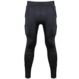 Pantalones acolchados | Pantalones acolchados de fútbol amortiguadores con 6 almohadillas de panal - Polainas integradas, pantalones de compresión de protección para hombre para hockey, Shiadvrl