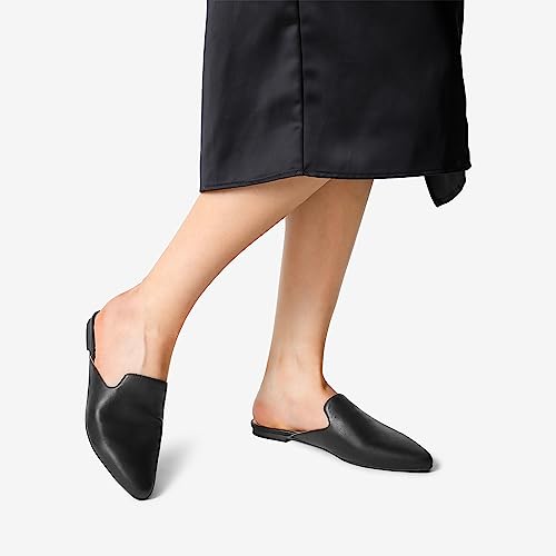 Dream Pairs Womens Flat Mules Pointed Toe Backless Loafer Shoes, Black/Pu - 7.5 (Dml211) #TOP5