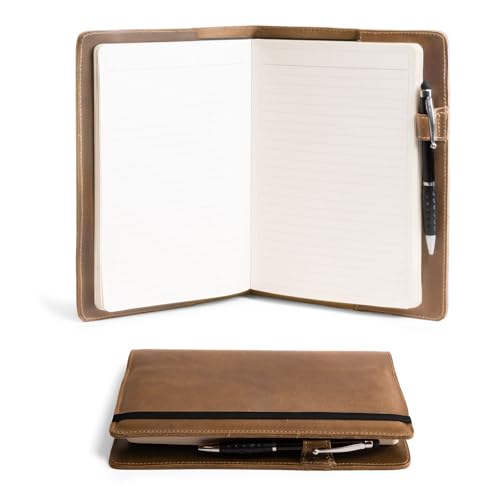 Image of Hide & Drink, Case for Hardcover Leuchtturm A5 (5.75 x 8.25 in.) Notebook, Protective Cover for Journal, Personal Planner, Full Grain Leather, Handmade Writing Accessory (Single Malt Mahogany, A5)