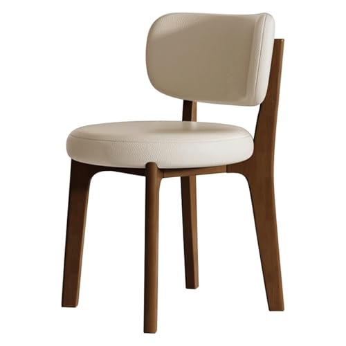 SJHPZG Silla de Comedor tapizada en Marco de Madera de Nogal/Respaldo Curvo Silla de Cocina y Comedor de Cuero Moderna de...