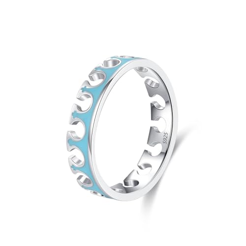 Bague de fiançailles couronne bleue éclat argent 925