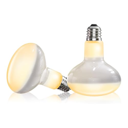 GlowUp 100 W Reptile Heat Lamp, E27 UVA Terrarium Heat Lamp, 3000 K Warm White Heat Lamp, Dimmable Heat Lamp for Reptiles, Turtle, Bearded Dragon, Chameleon, Gecko, Lizard, Snake, Pack of 2