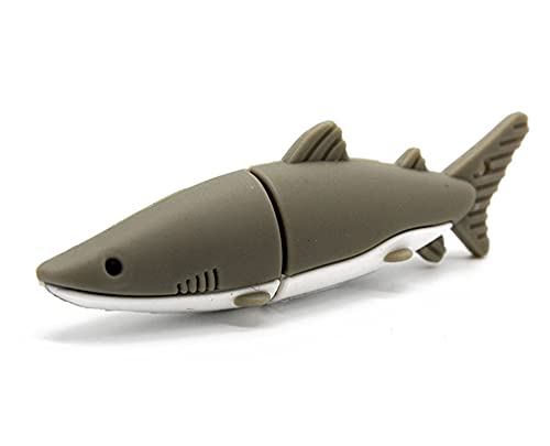 Unidad flash USB de 32 GB con forma de tiburón gris con forma de memoria USB USB 2.0 para almacenamiento externo de datos 7