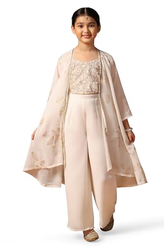 Image of Fashion Dream Girls Georgette Embroidered Palazzo Set|Kids Ethnic Wear|sharara set for girls|Indo Western Set