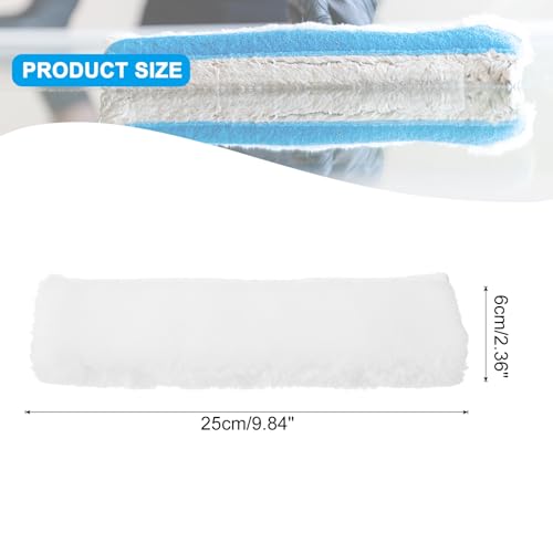 Image of MECCANIXITY Microfiber Scrubber Replacement Head 9.84 Inch for Window Glass Marble Wall Home Bathroom, White