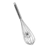 Fácil de Limpiar y Almacenar: Nuestro batidor de varillas de cocina es apto para lavavajillas y también puede enjuagarlo directamente. Está especialmente diseñado con un gancho, lo que le facilita colgarlo y así no ocupar mucho espacio.