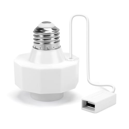 E26 Light Socket USB Adapter Female Plug 120V to 5V Power Converter Splitter Charger Extension Cord for Outdoor Security Cameras Holiday Lights Compatible with WyZe Cams